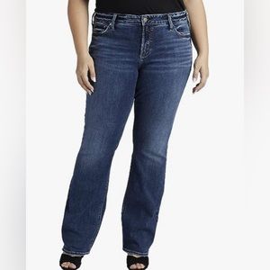 Silver Jeans Plus Size 20 Elyse Mid Rise Slim Bootcut Jeans - Legacy